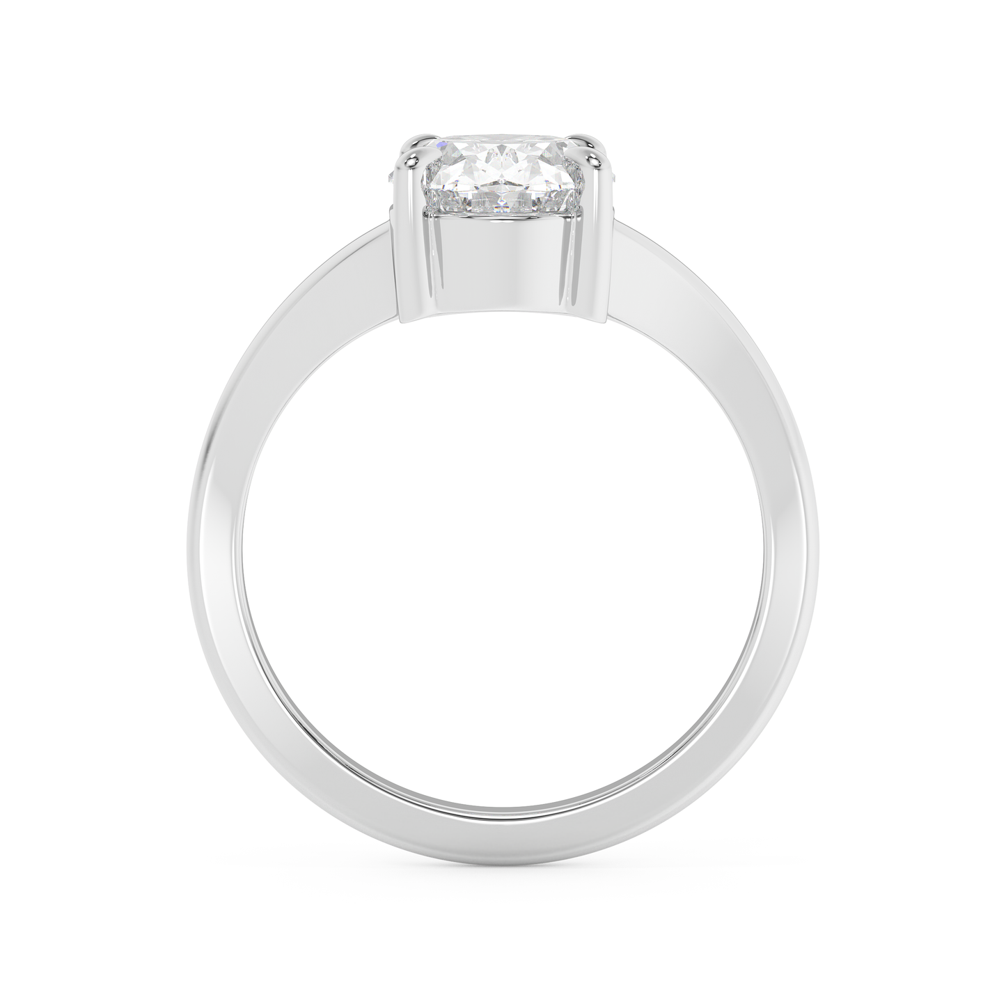 Emerald Solitaire Lab Grown Diamond Engagement Ring