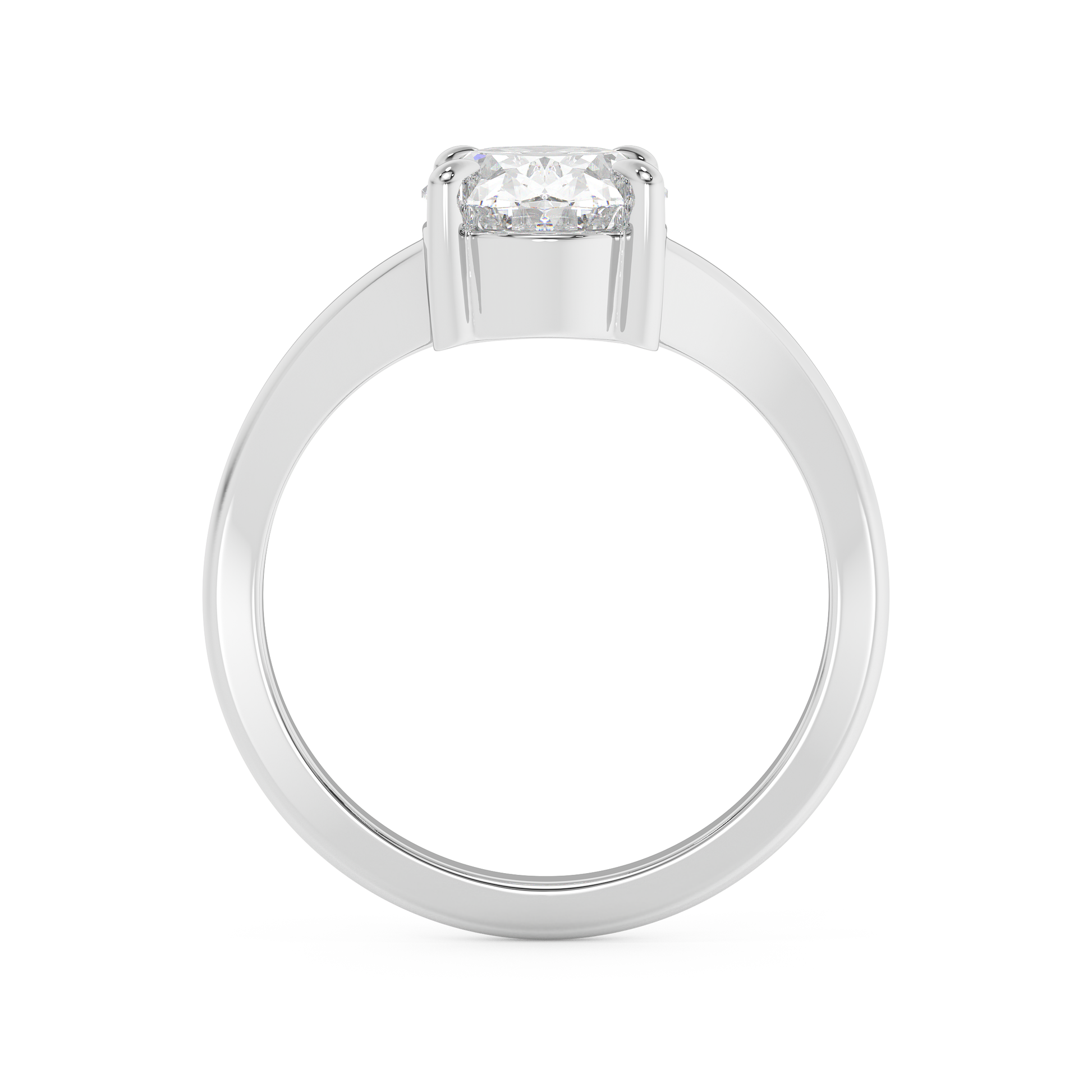 Emerald Solitaire Lab Grown Diamond Engagement Ring