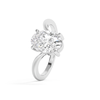 Emerald Solitaire Lab Grown Diamond Engagement Ring