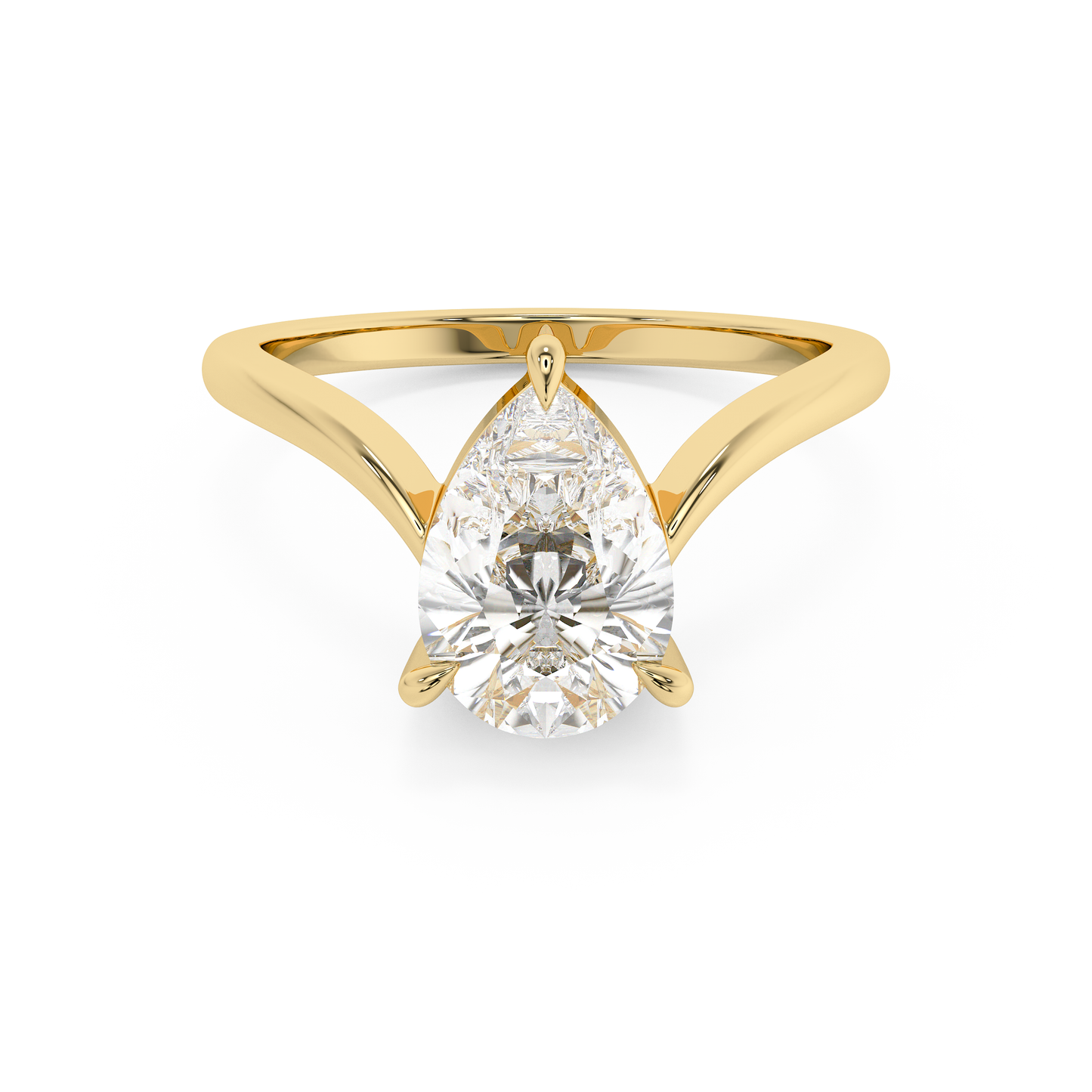 Emerald Solitaire Lab Grown Diamond Engagement Ring