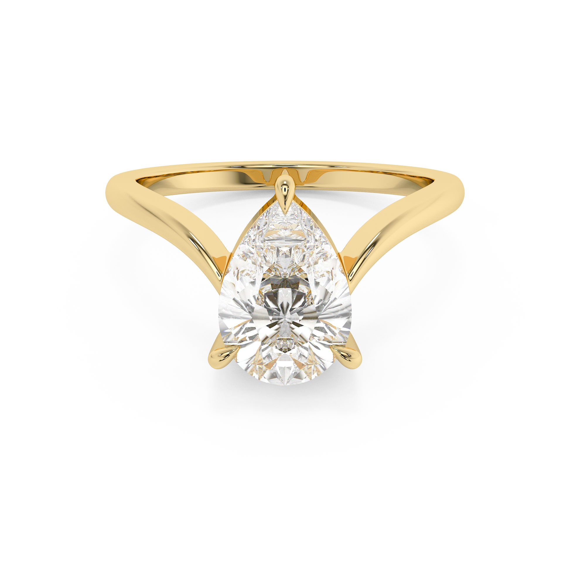 Emerald Solitaire Lab Grown Diamond Engagement Ring