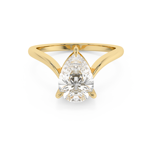 Emerald Solitaire Lab Grown Diamond Engagement Ring