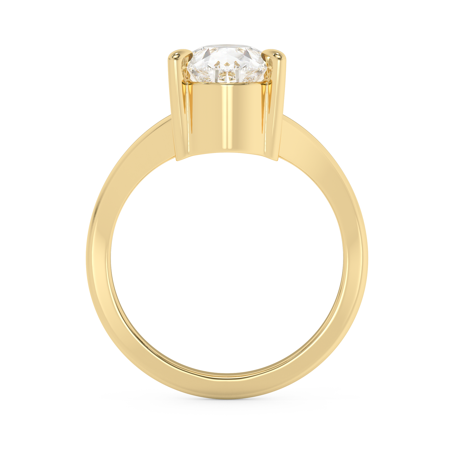 Emerald Solitaire Lab Grown Diamond Engagement Ring