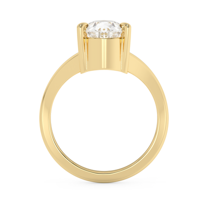 Emerald Solitaire Lab Grown Diamond Engagement Ring