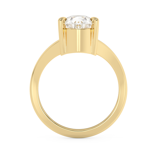 Emerald Solitaire Lab Grown Diamond Engagement Ring