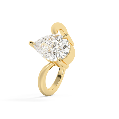 Emerald Solitaire Lab Grown Diamond Engagement Ring