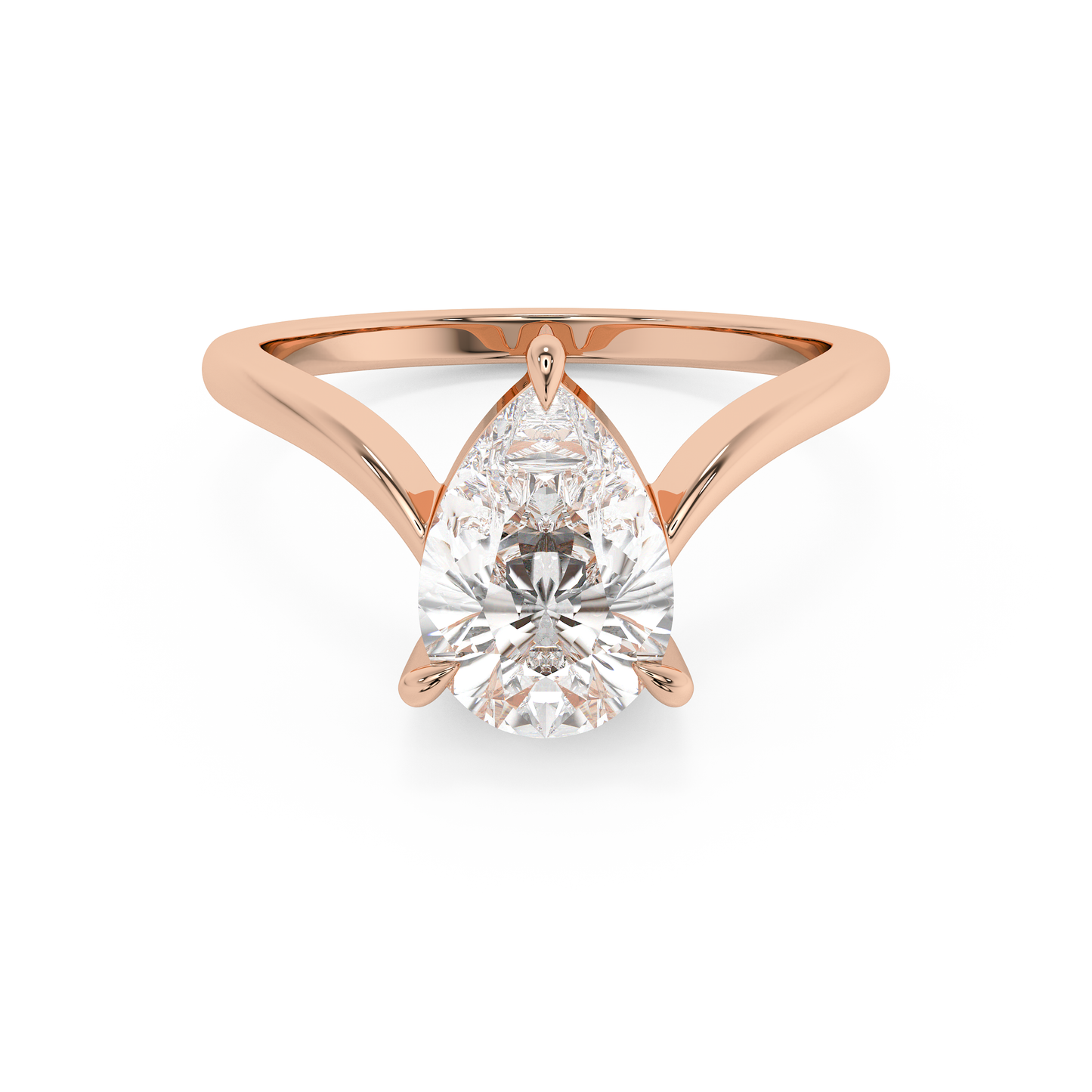 Emerald Solitaire Lab Grown Diamond Engagement Ring
