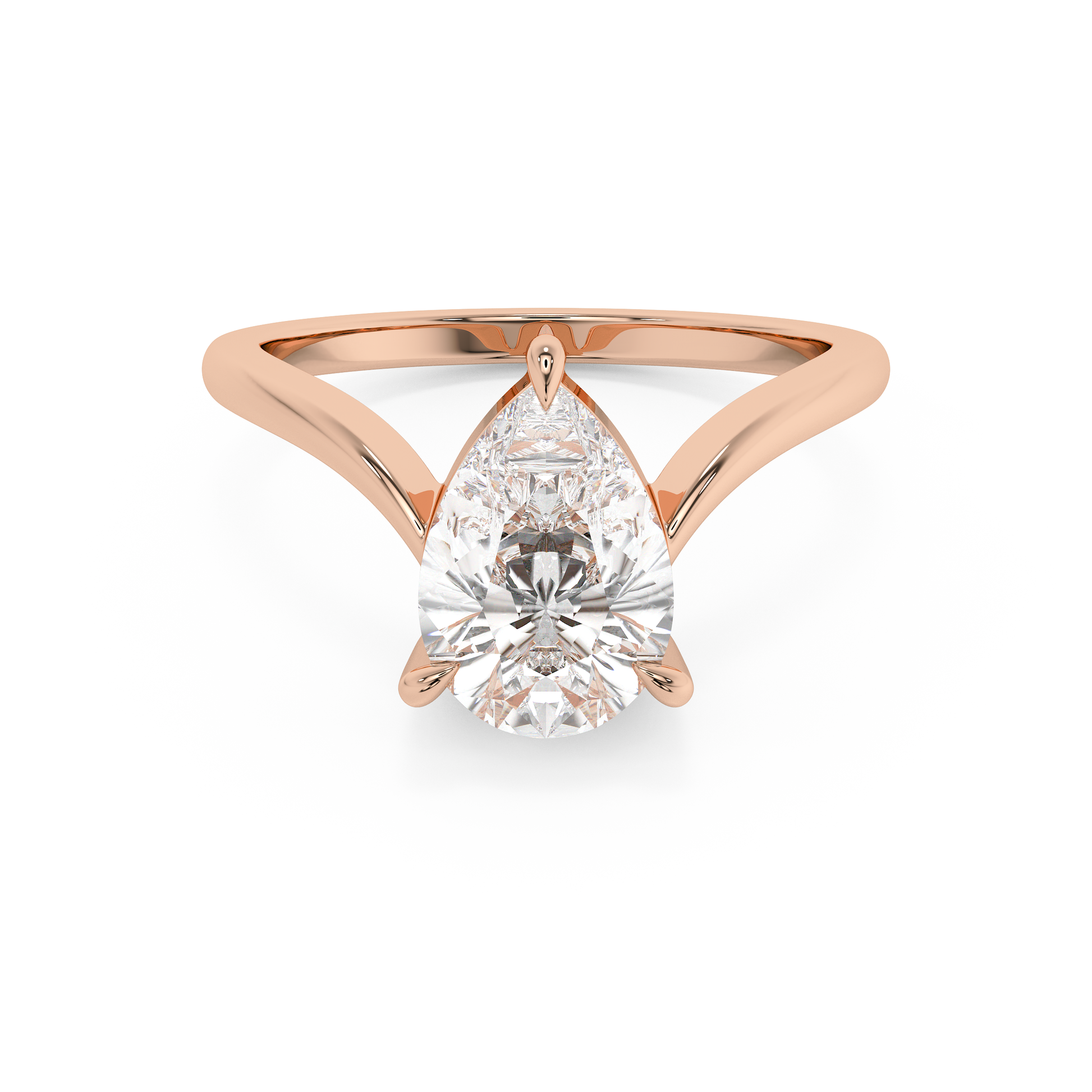 Emerald Solitaire Lab Grown Diamond Engagement Ring