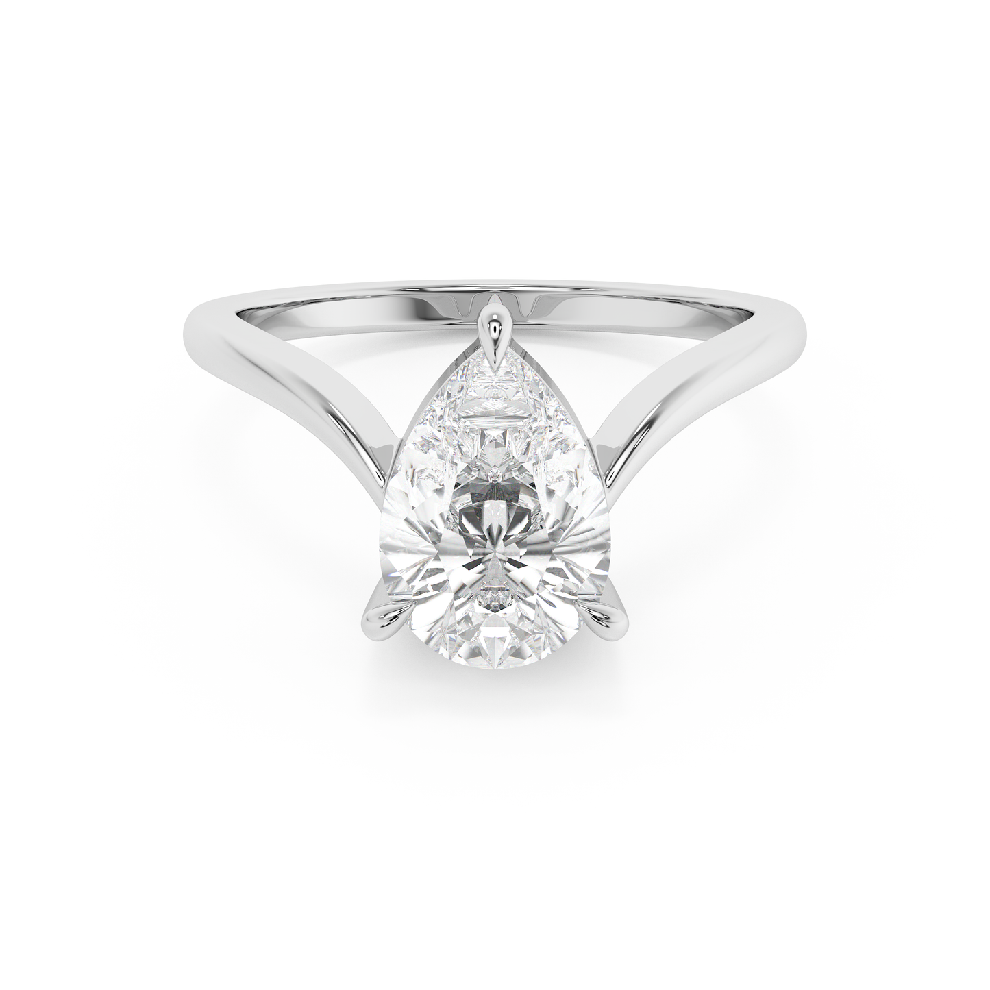 Emerald Solitaire Lab Grown Diamond Engagement Ring