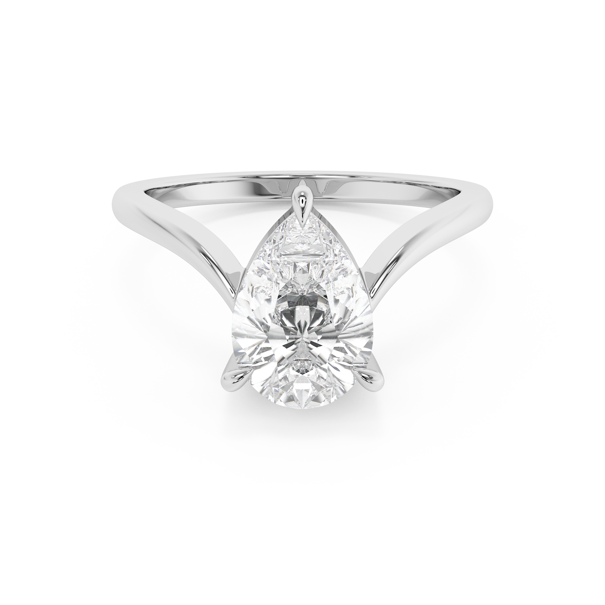 Emerald Solitaire Lab Grown Diamond Engagement Ring