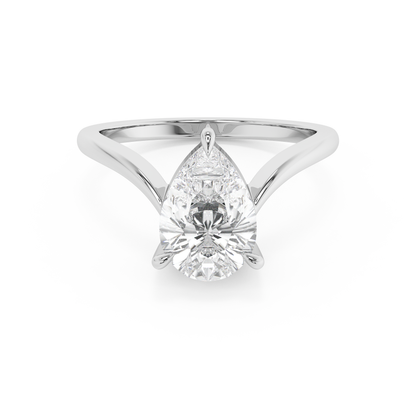 Emerald Solitaire Lab Grown Diamond Engagement Ring