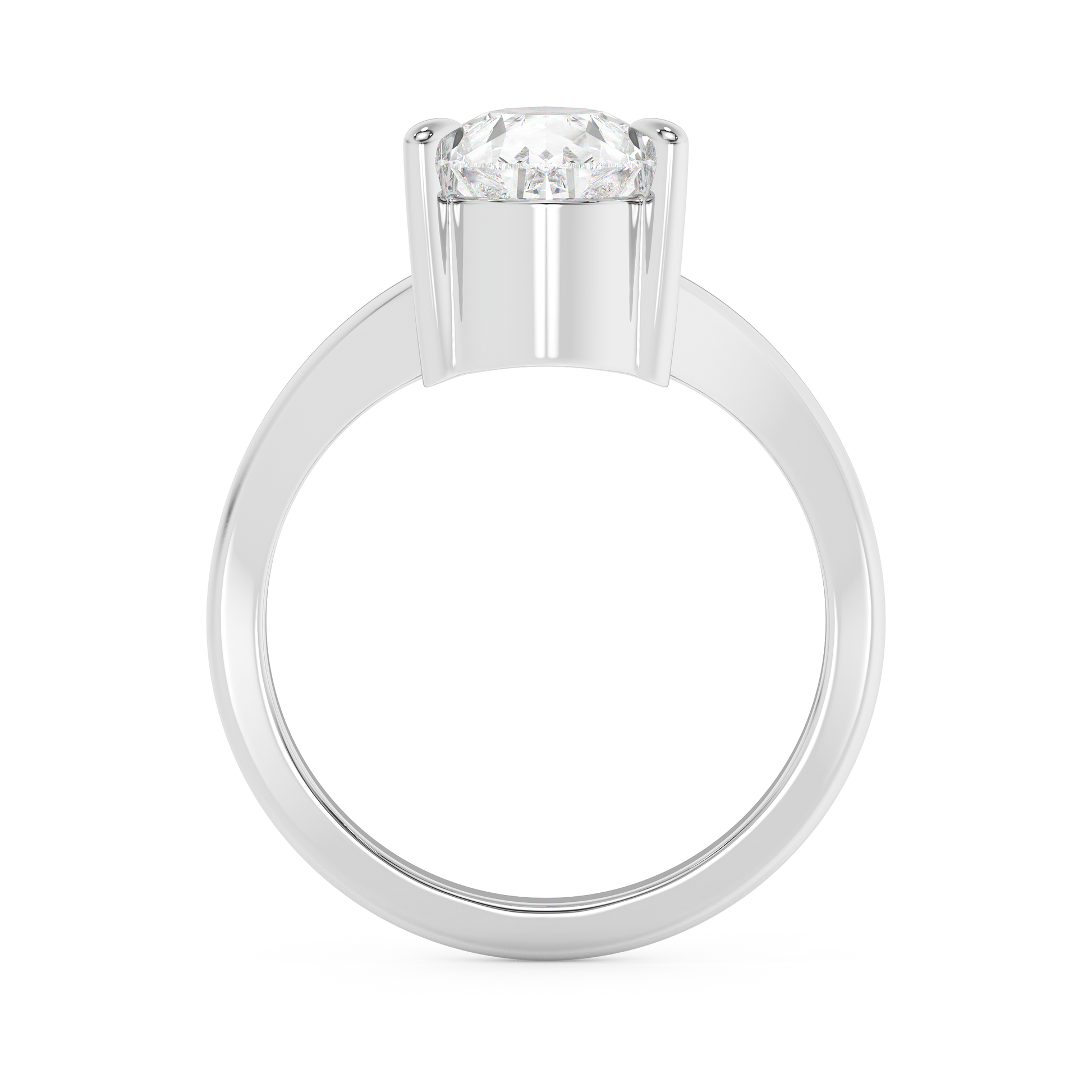 Emerald Solitaire Lab Grown Diamond Engagement Ring