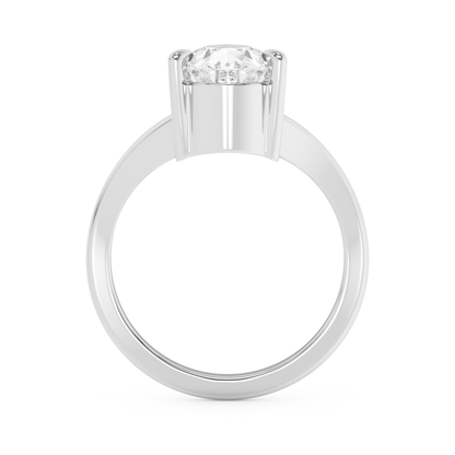 Emerald Solitaire Lab Grown Diamond Engagement Ring