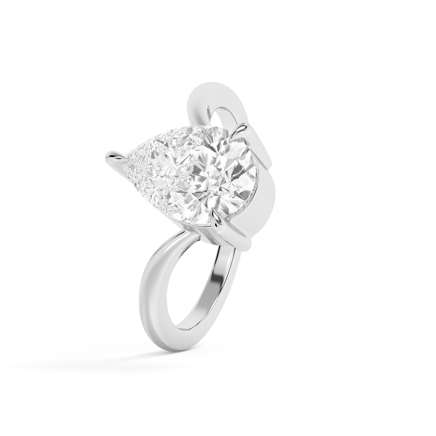 Emerald Solitaire Lab Grown Diamond Engagement Ring