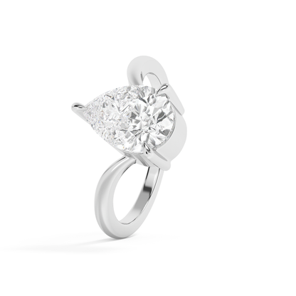 Emerald Solitaire Lab Grown Diamond Engagement Ring