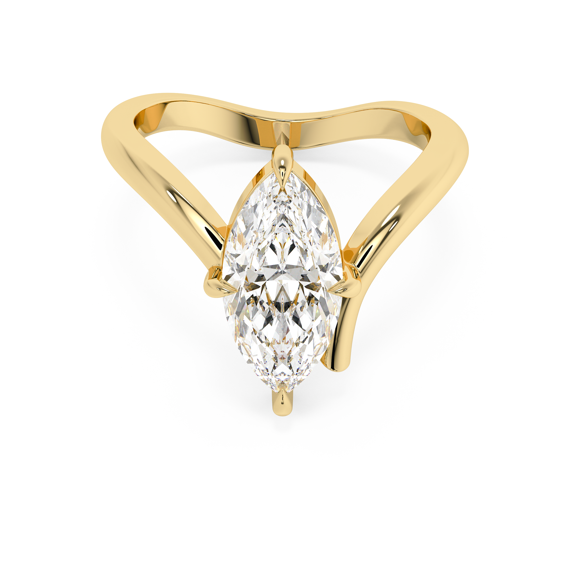 Emerald Solitaire Lab Grown Diamond Engagement Ring