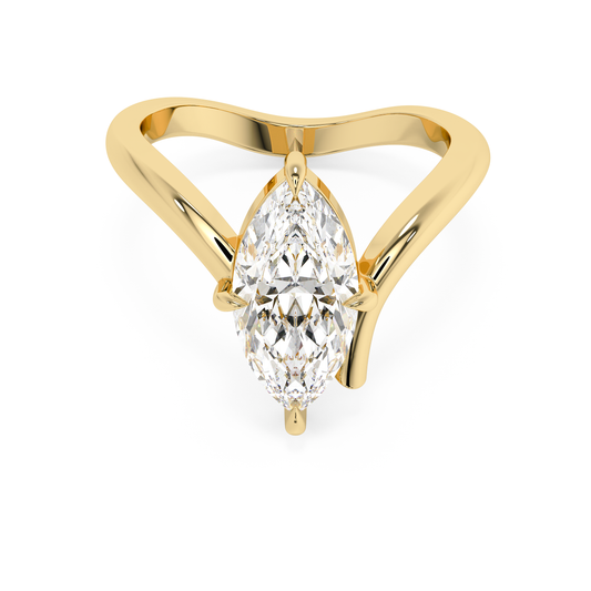 Emerald Solitaire Lab Grown Diamond Engagement Ring