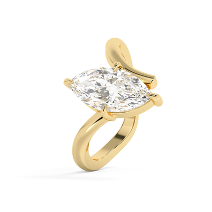 Emerald Solitaire Lab Grown Diamond Engagement Ring