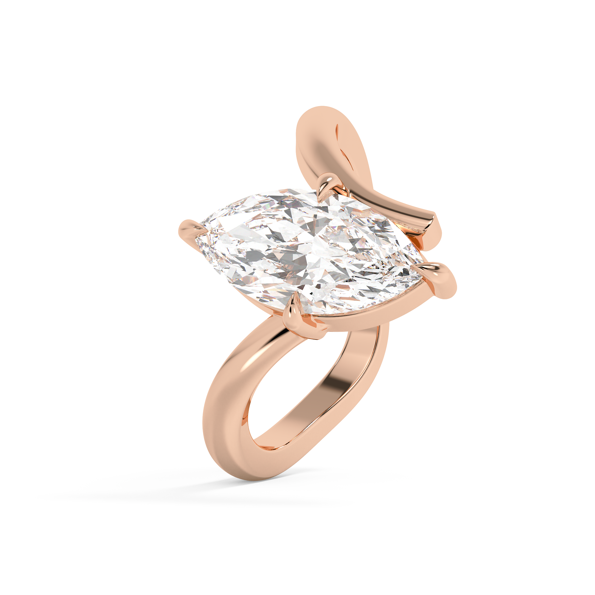 Emerald Solitaire Lab Grown Diamond Engagement Ring
