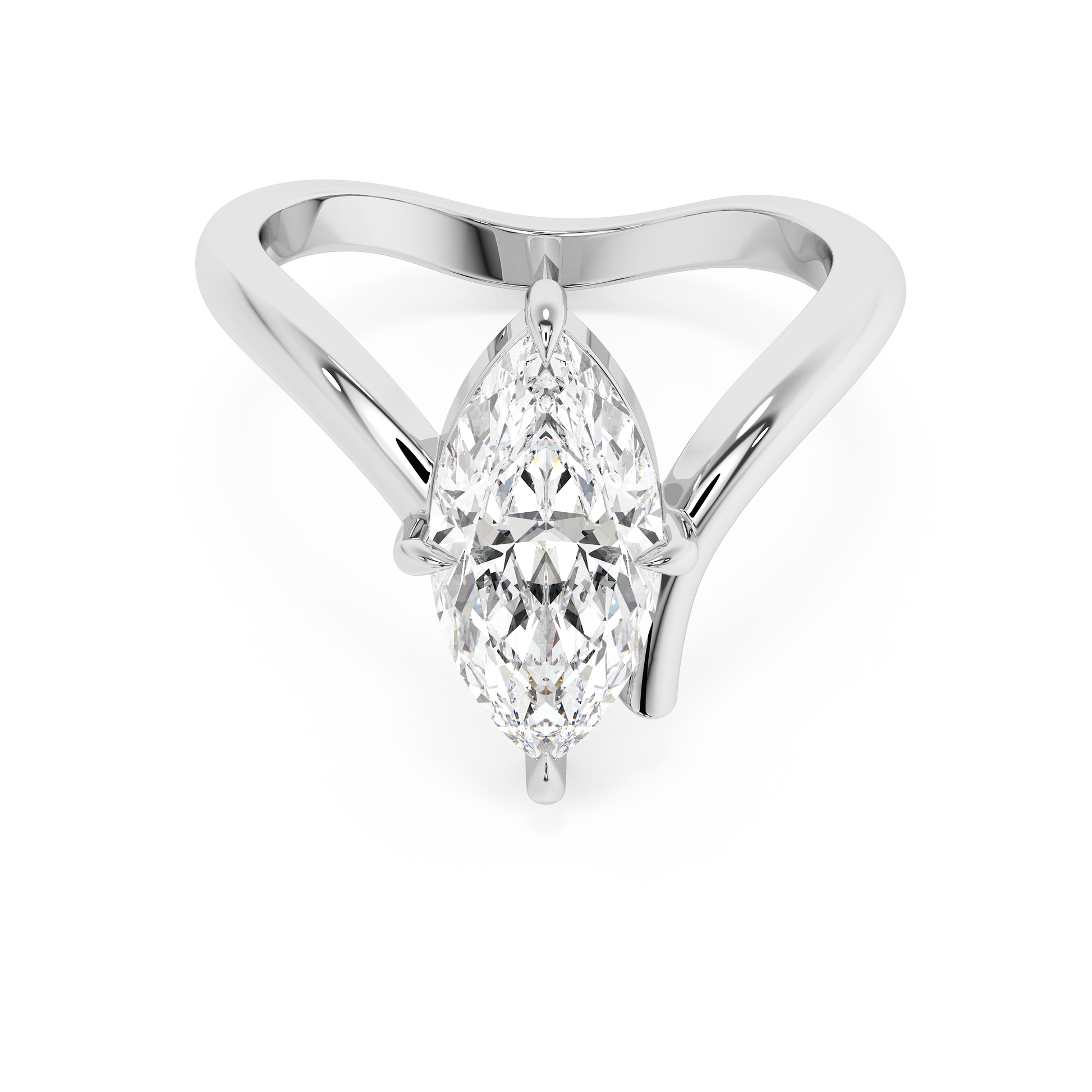 Emerald Solitaire Lab Grown Diamond Engagement Ring