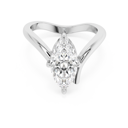 Emerald Solitaire Lab Grown Diamond Engagement Ring