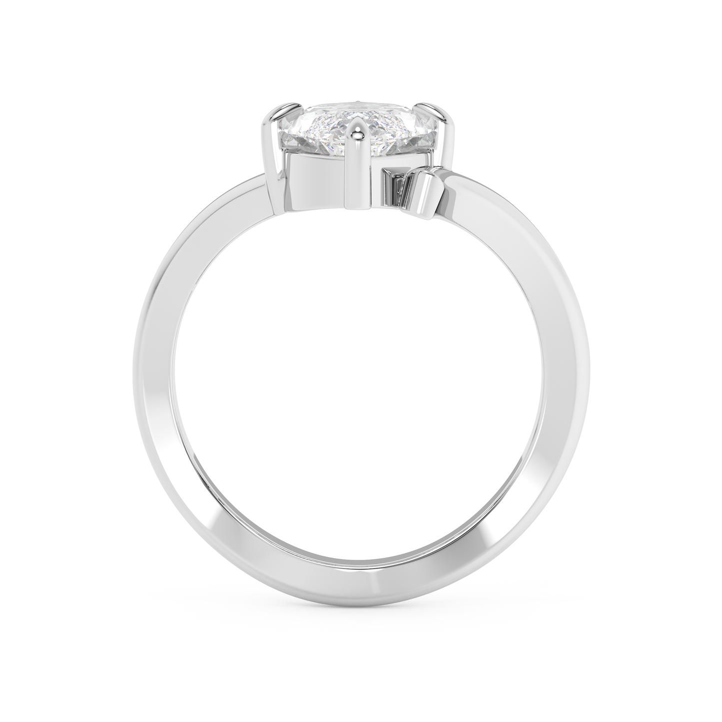 Emerald Solitaire Lab Grown Diamond Engagement Ring