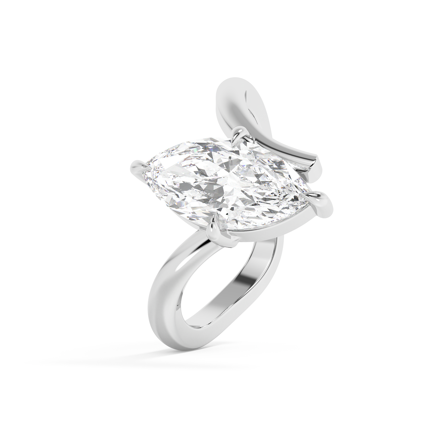 Emerald Solitaire Lab Grown Diamond Engagement Ring