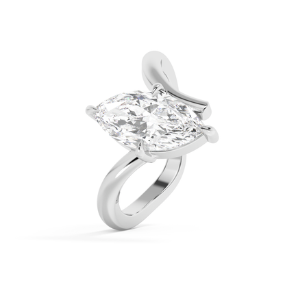 Emerald Solitaire Lab Grown Diamond Engagement Ring