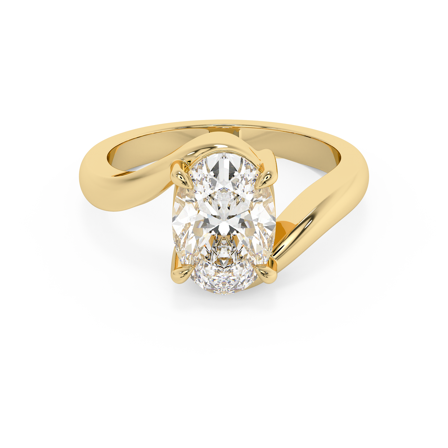 Emerald Solitaire Lab Grown Diamond Engagement Ring