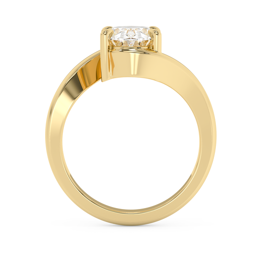Emerald Solitaire Lab Grown Diamond Engagement Ring