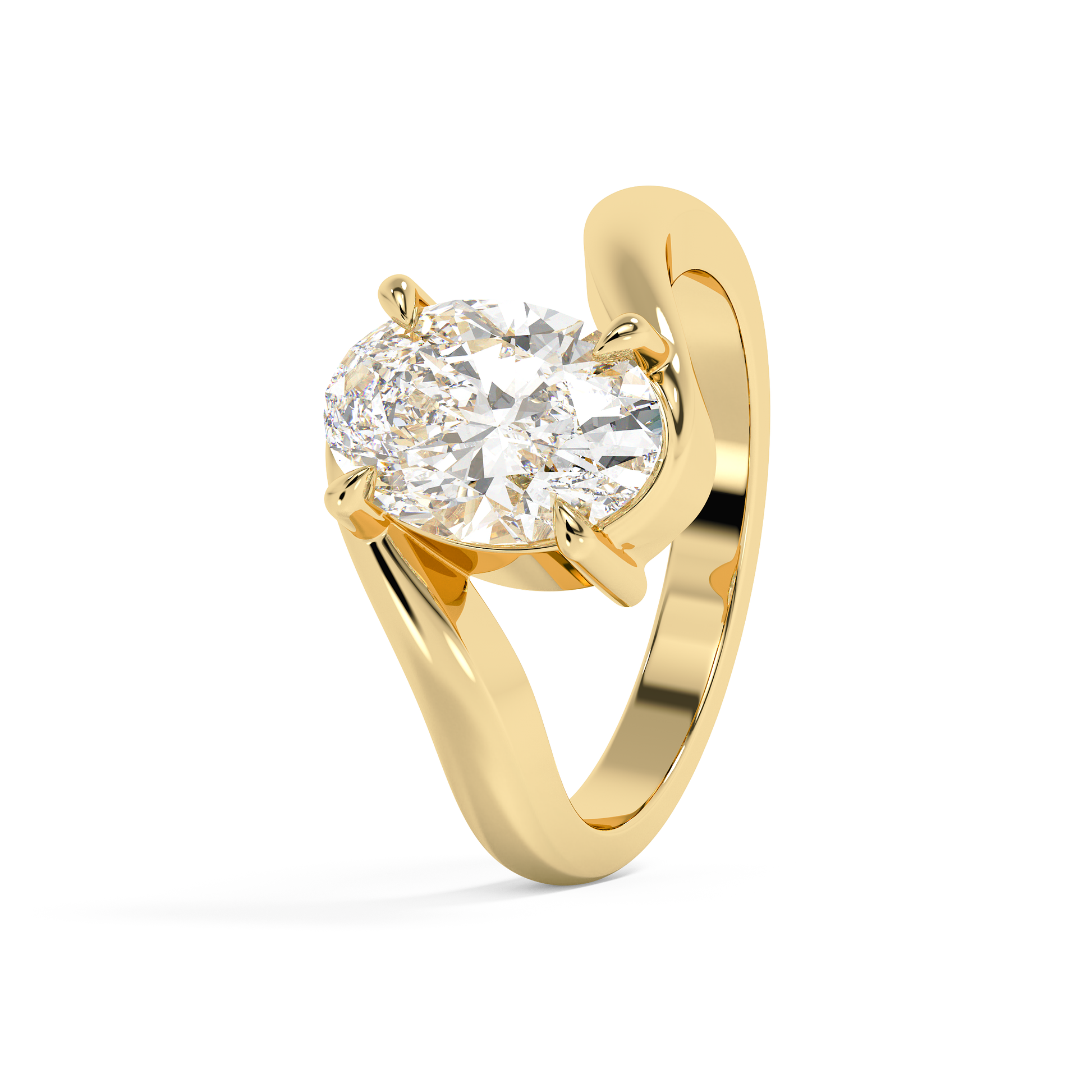 Emerald Solitaire Lab Grown Diamond Engagement Ring