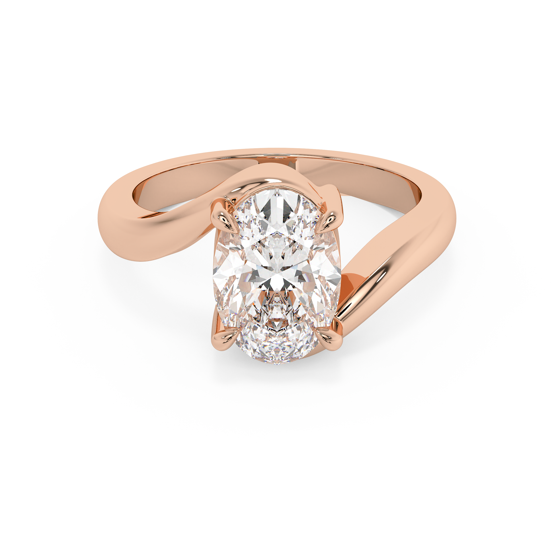 Emerald Solitaire Lab Grown Diamond Engagement Ring