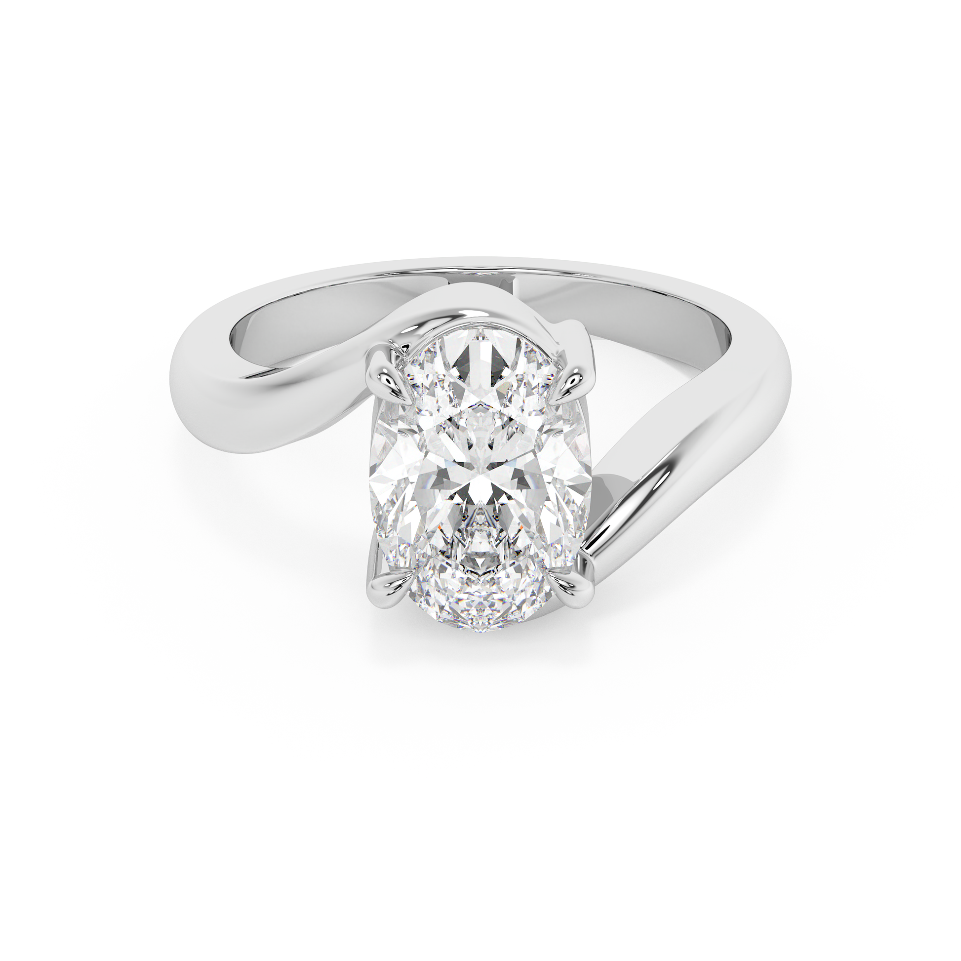 Emerald Solitaire Lab Grown Diamond Engagement Ring