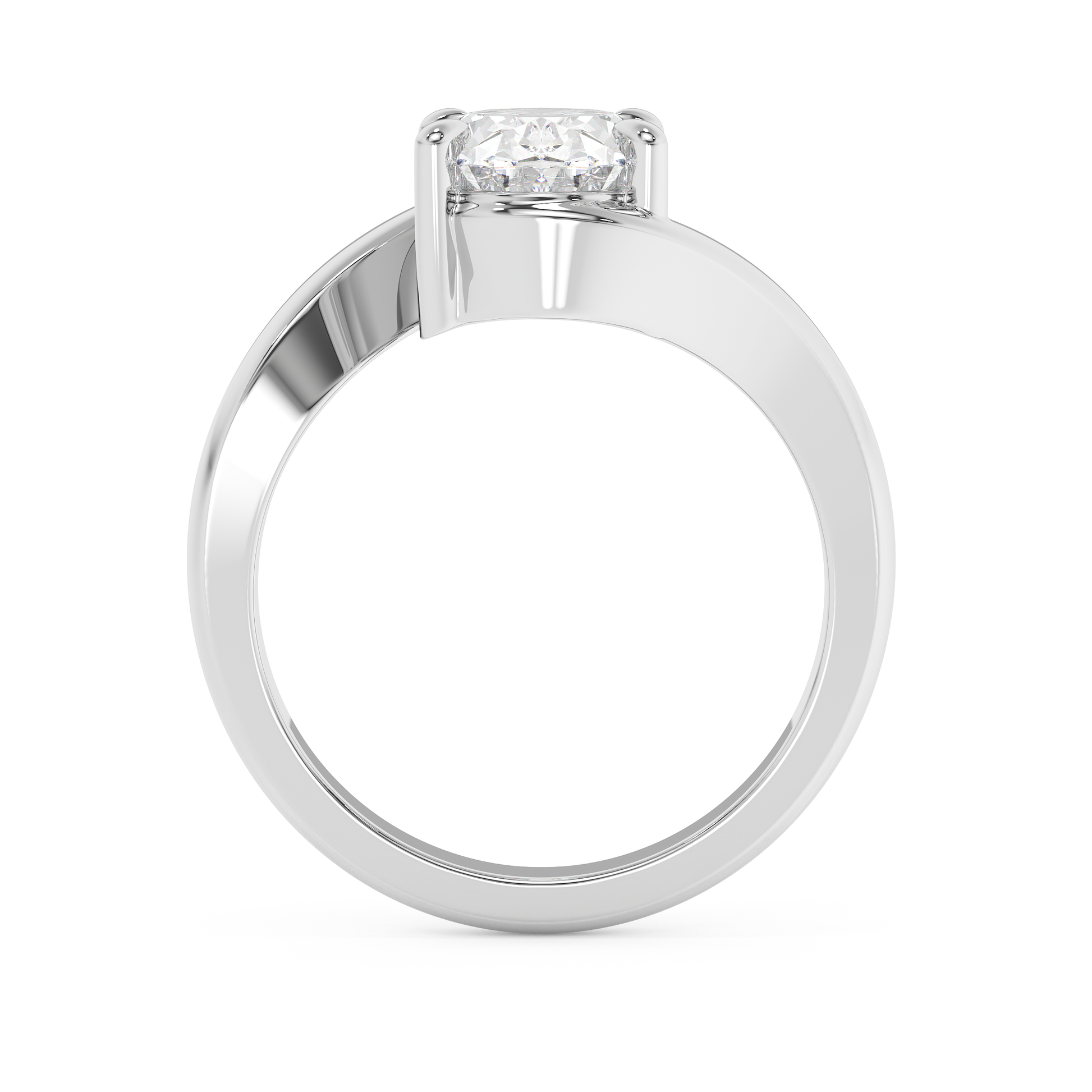 Emerald Solitaire Lab Grown Diamond Engagement Ring