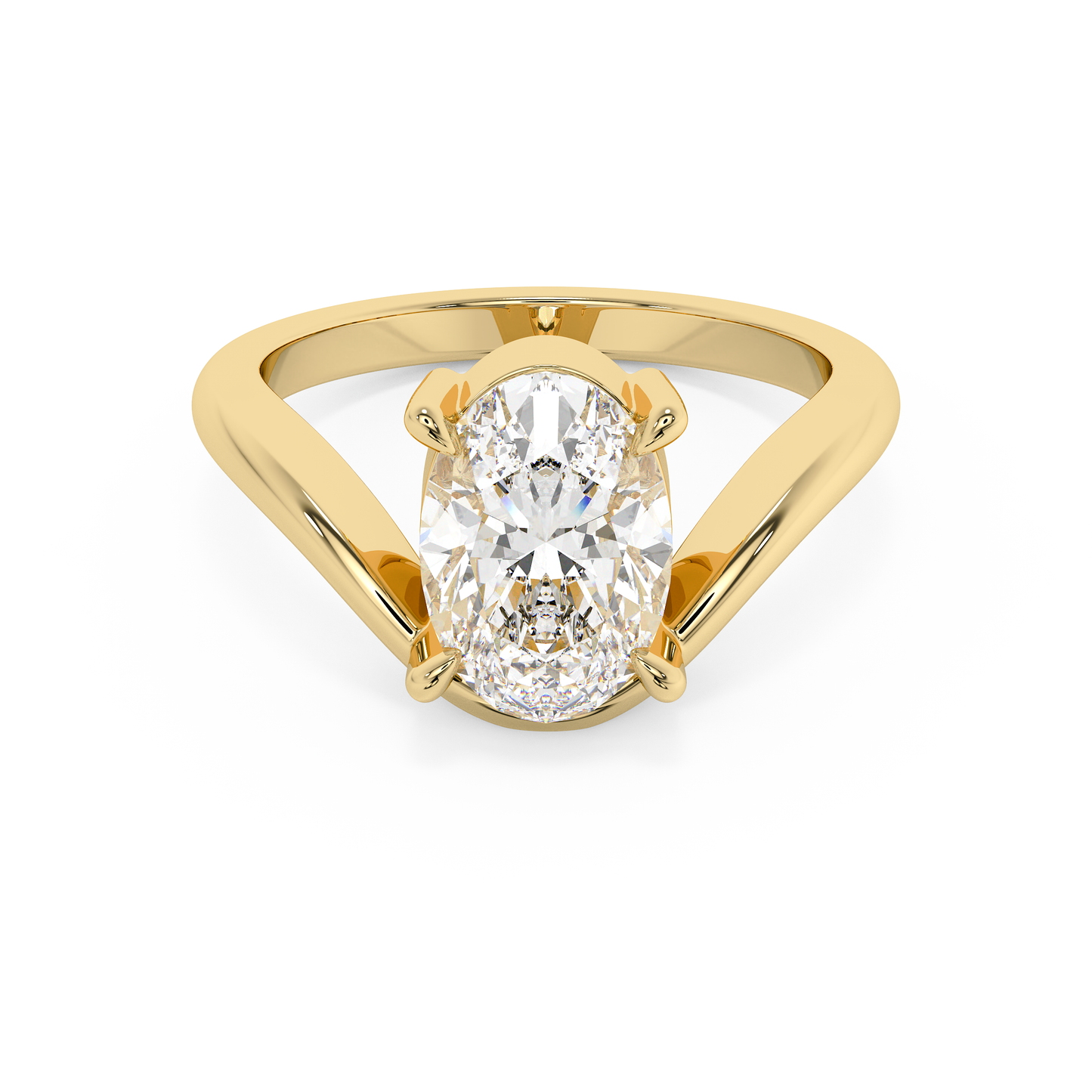 Emerald Solitaire Lab Grown Diamond Engagement Ring