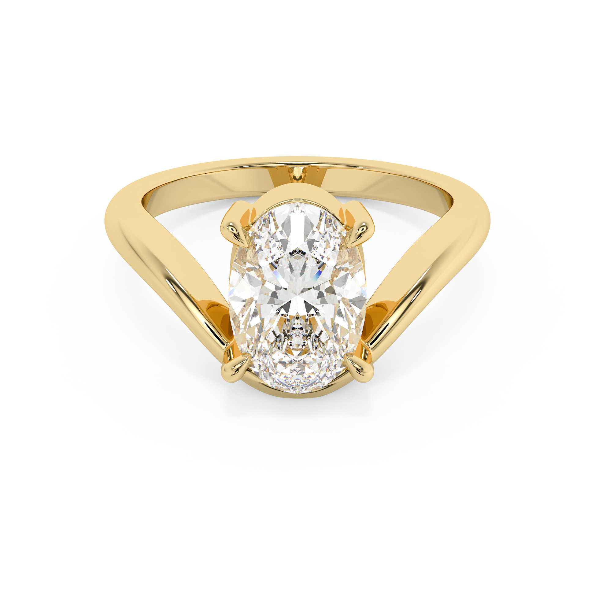 Emerald Solitaire Lab Grown Diamond Engagement Ring