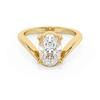 Emerald Solitaire Lab Grown Diamond Engagement Ring