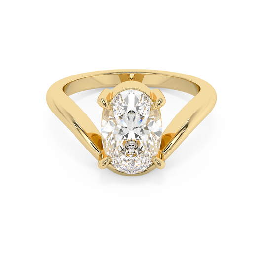 Emerald Solitaire Lab Grown Diamond Engagement Ring
