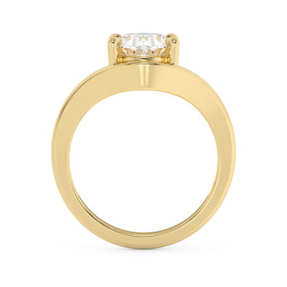 Emerald Solitaire Lab Grown Diamond Engagement Ring