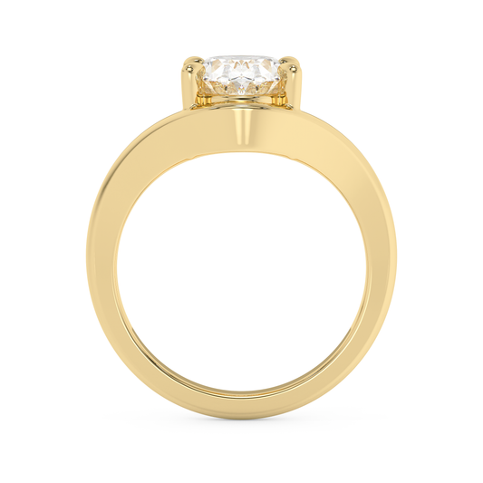 Emerald Solitaire Lab Grown Diamond Engagement Ring