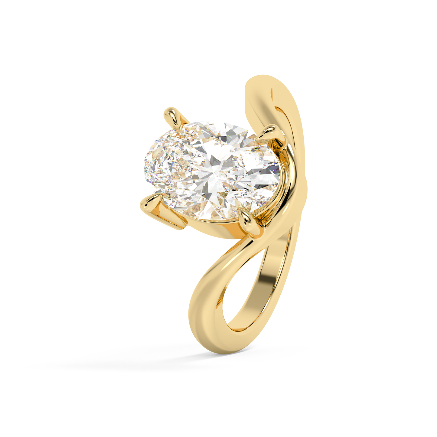 Emerald Solitaire Lab Grown Diamond Engagement Ring