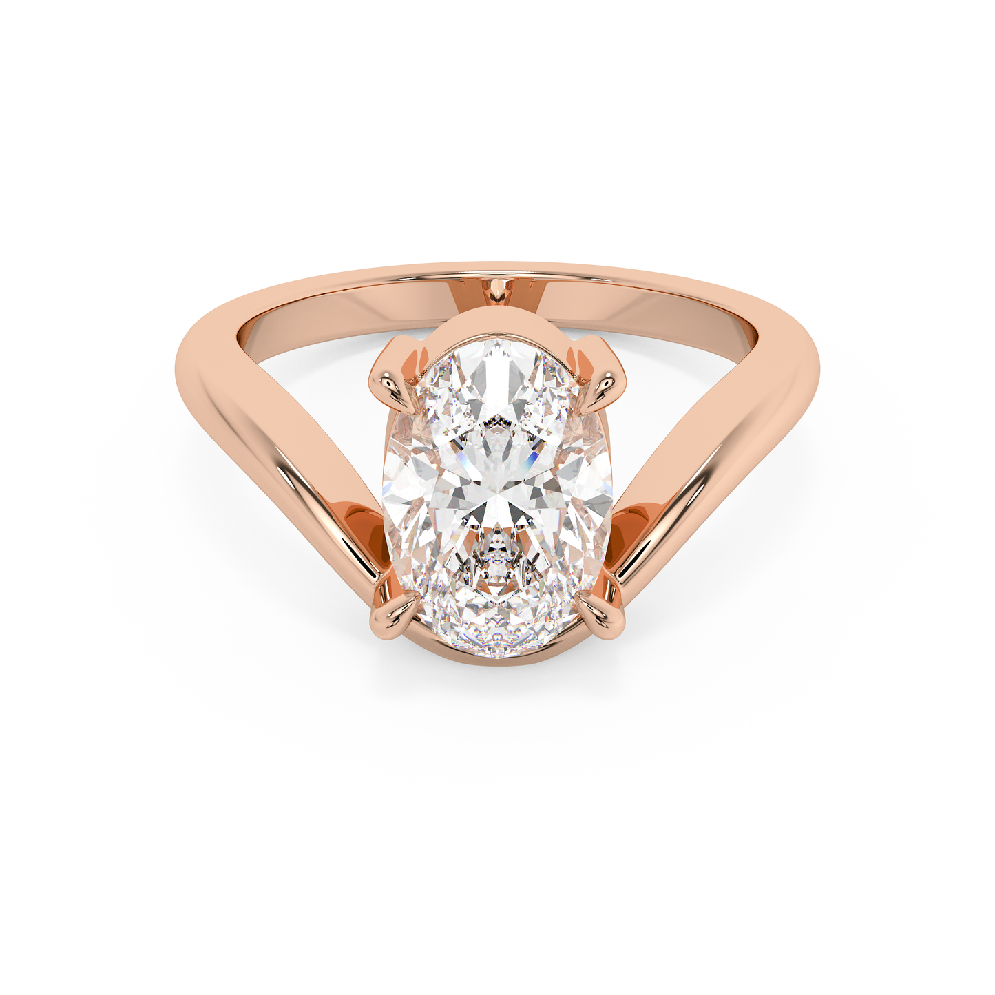 Emerald Solitaire Lab Grown Diamond Engagement Ring