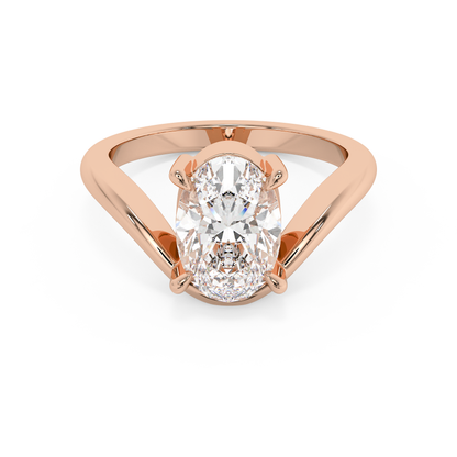 Emerald Solitaire Lab Grown Diamond Engagement Ring