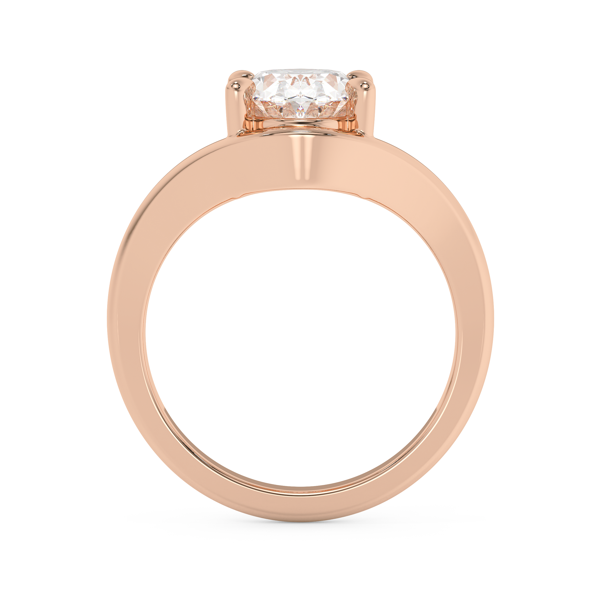 Emerald Solitaire Lab Grown Diamond Engagement Ring