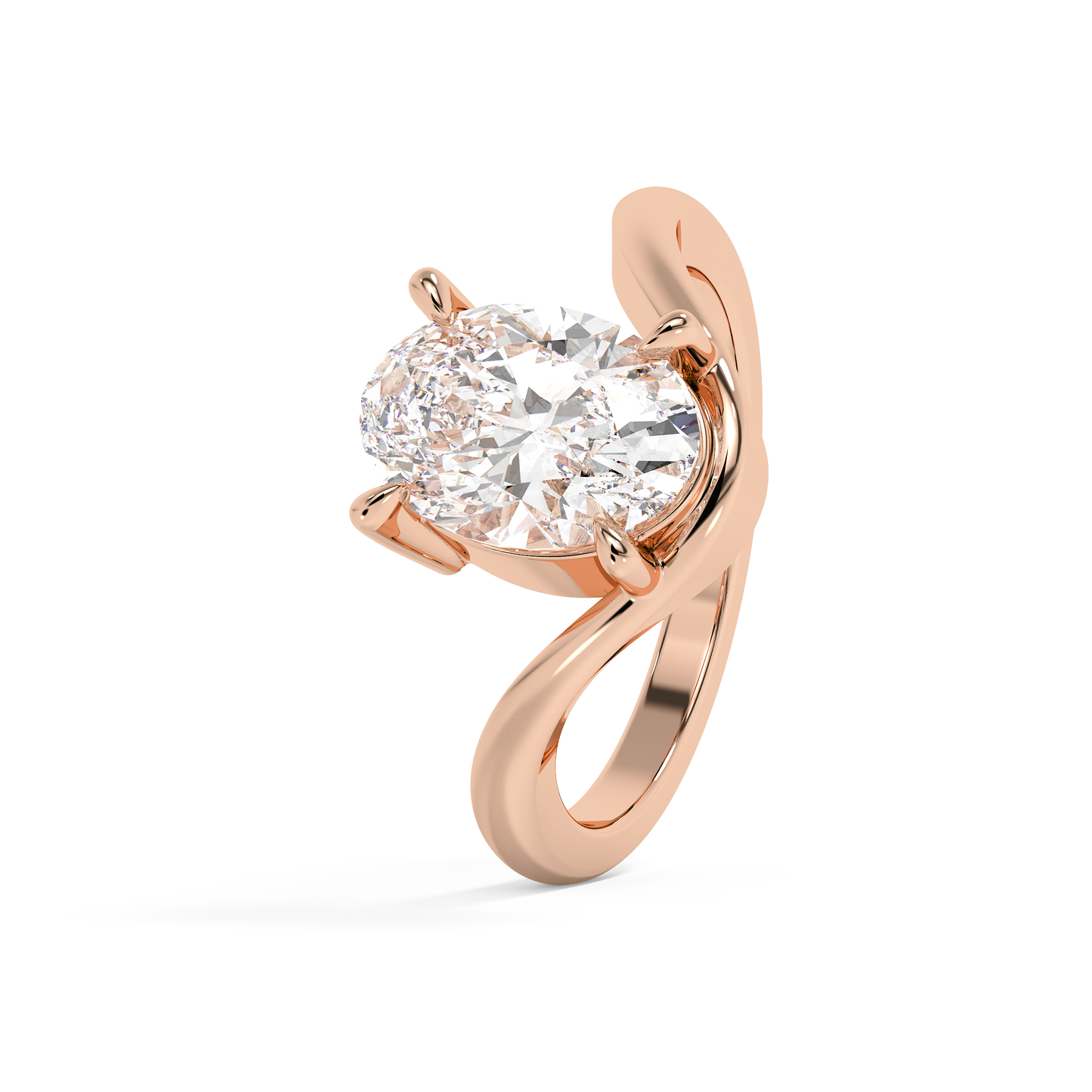 Emerald Solitaire Lab Grown Diamond Engagement Ring