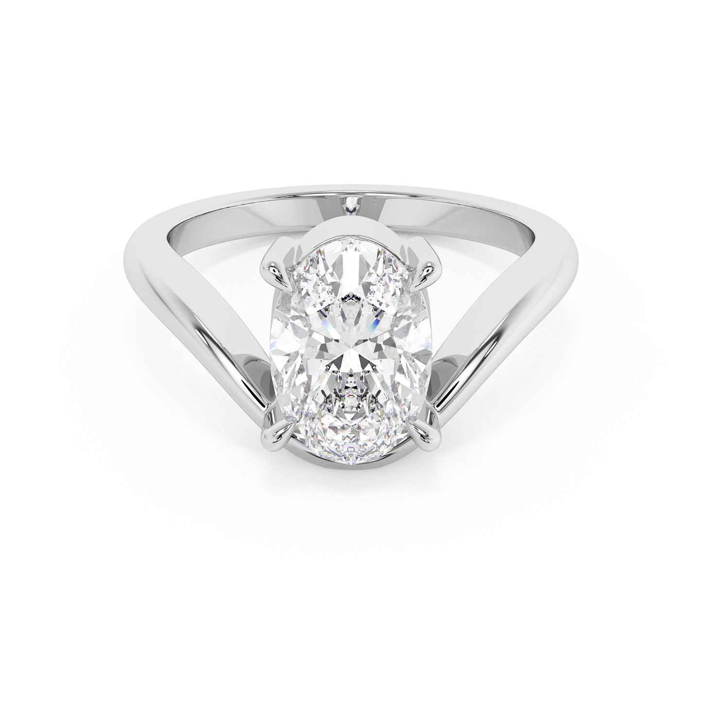 Emerald Solitaire Lab Grown Diamond Engagement Ring