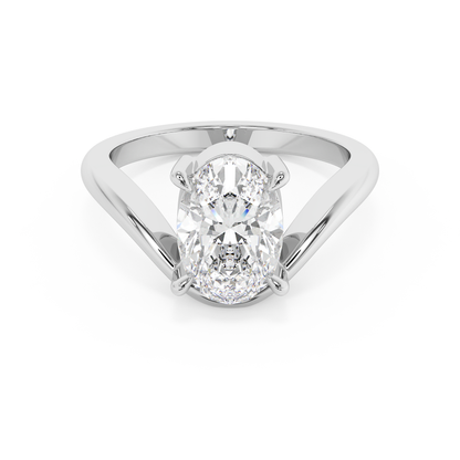 Emerald Solitaire Lab Grown Diamond Engagement Ring