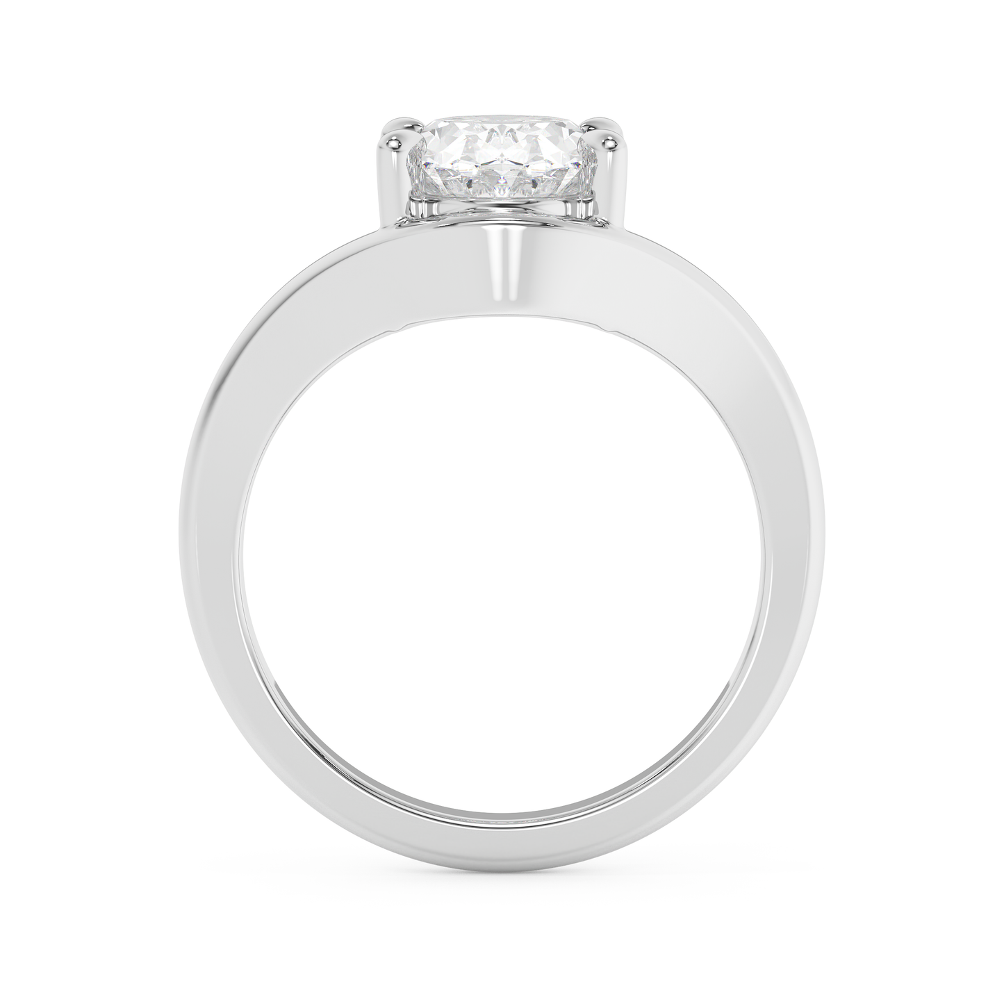 Emerald Solitaire Lab Grown Diamond Engagement Ring