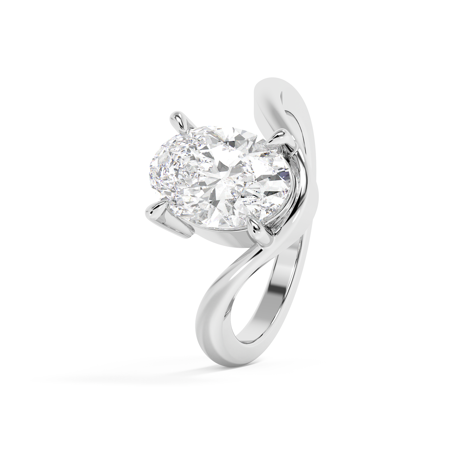 Emerald Solitaire Lab Grown Diamond Engagement Ring