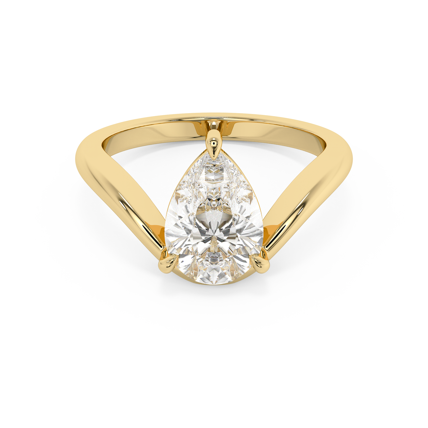 Emerald Solitaire Lab Grown Diamond Engagement Ring